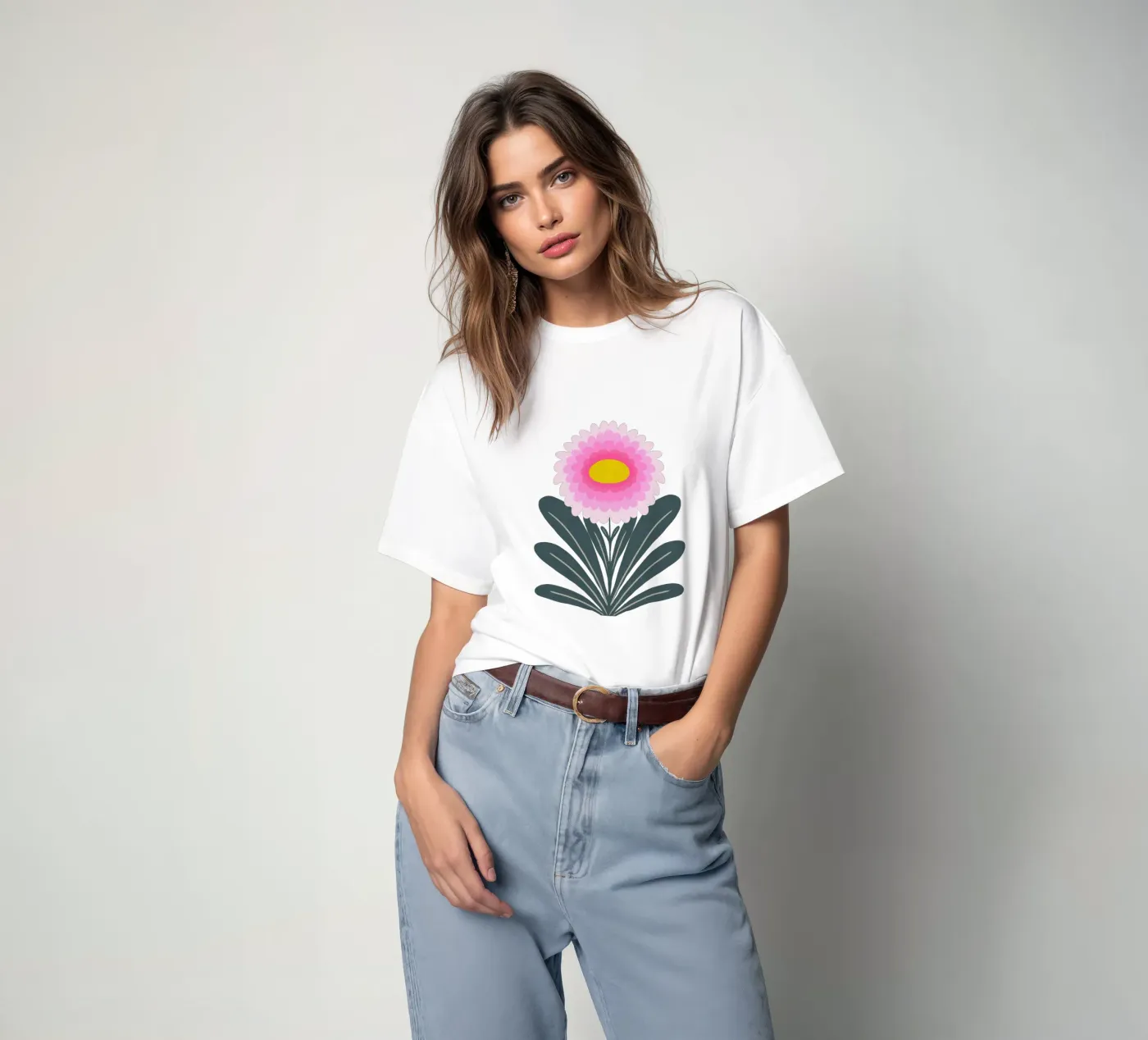 Crisantemo - rosa e menta t-shirt da Wackapacka
