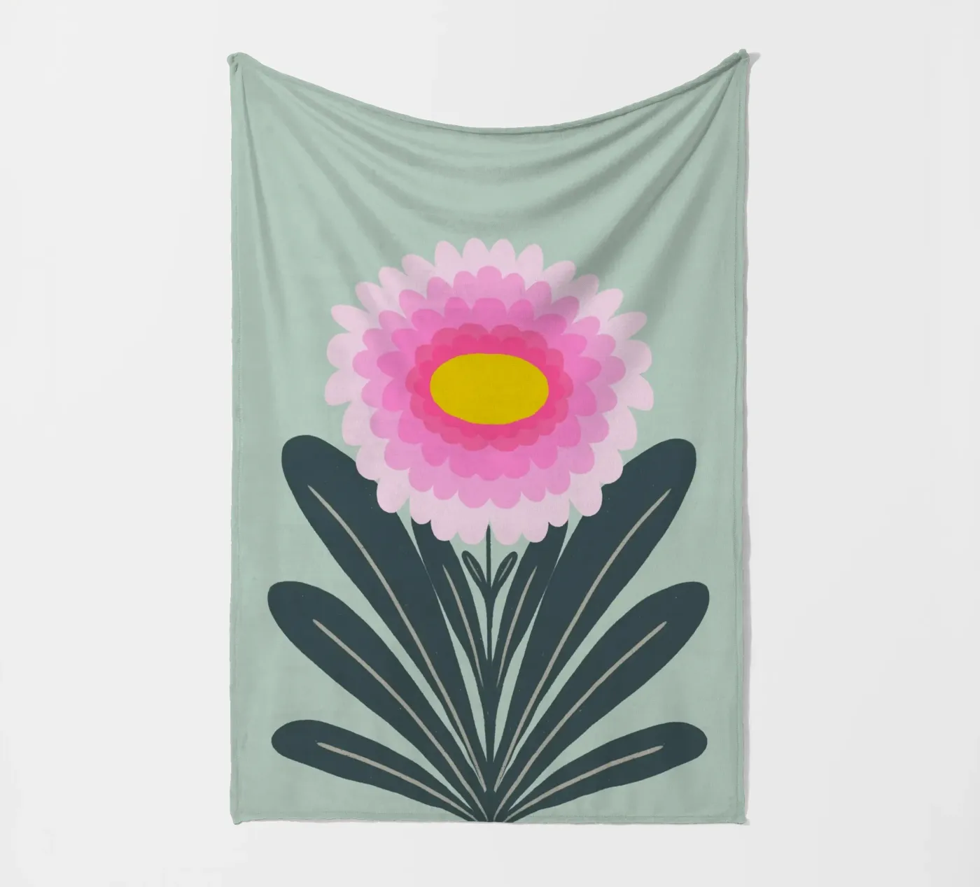 Crisantemo - rosa e menta coperta in pile da Wackapacka