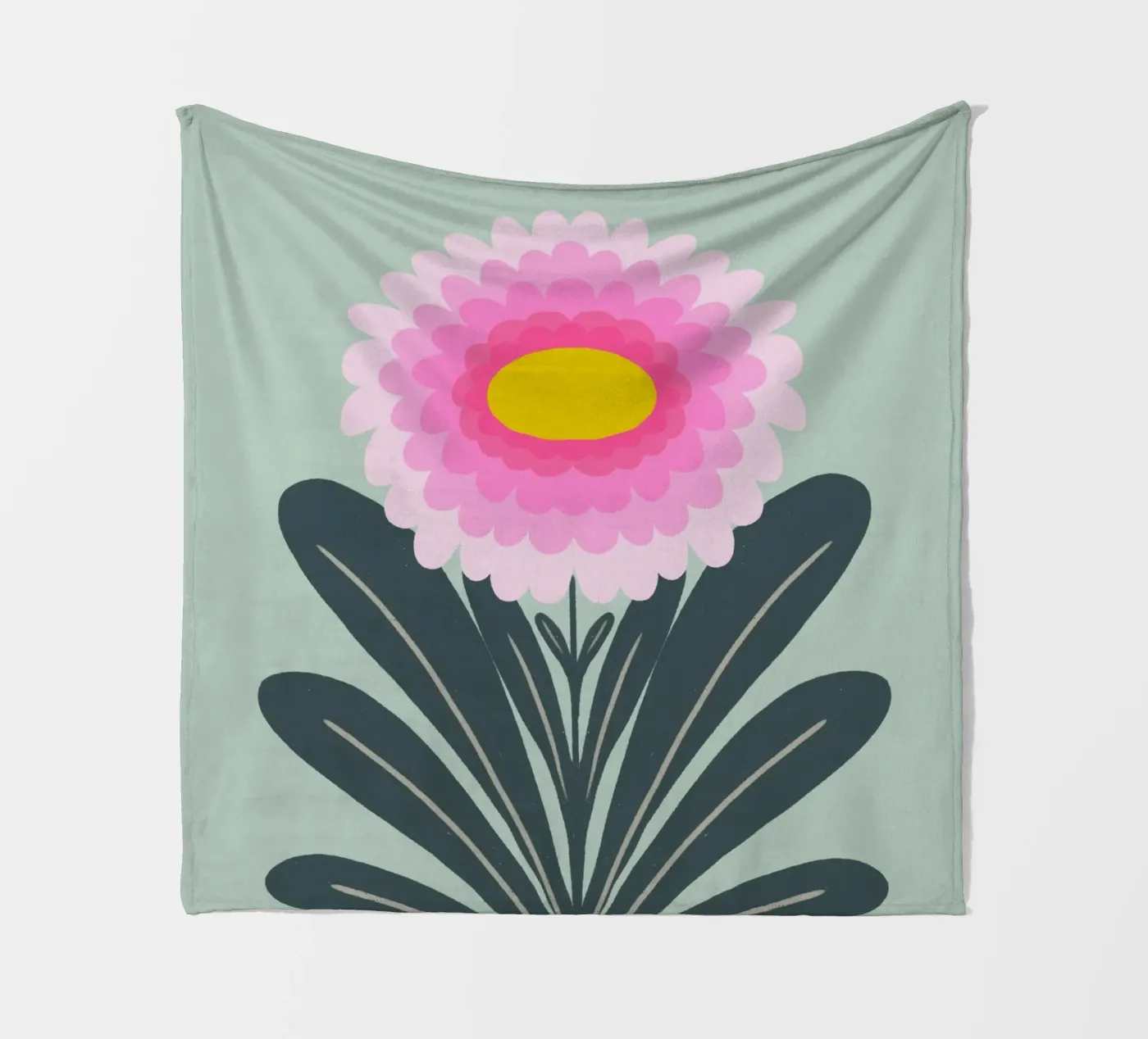Crisantemo - rosa e menta coperta in pile da Wackapacka