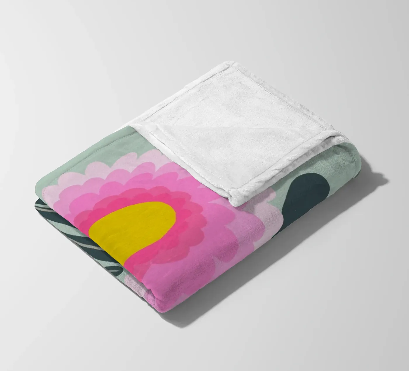 Crisantemo - rosa e menta coperta in pile da Wackapacka