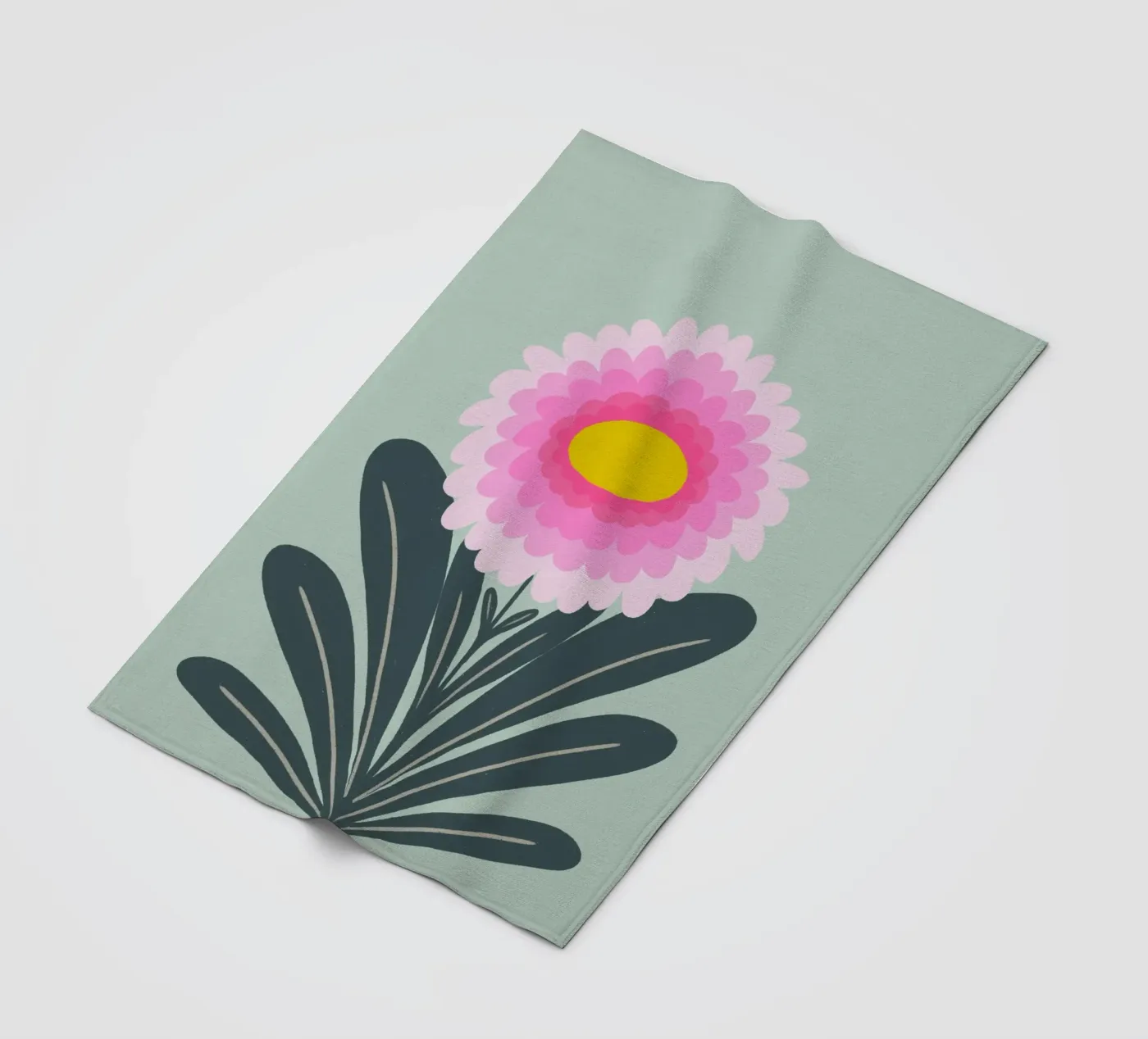 Crisantemo - rosa e menta coperta in pile da Wackapacka