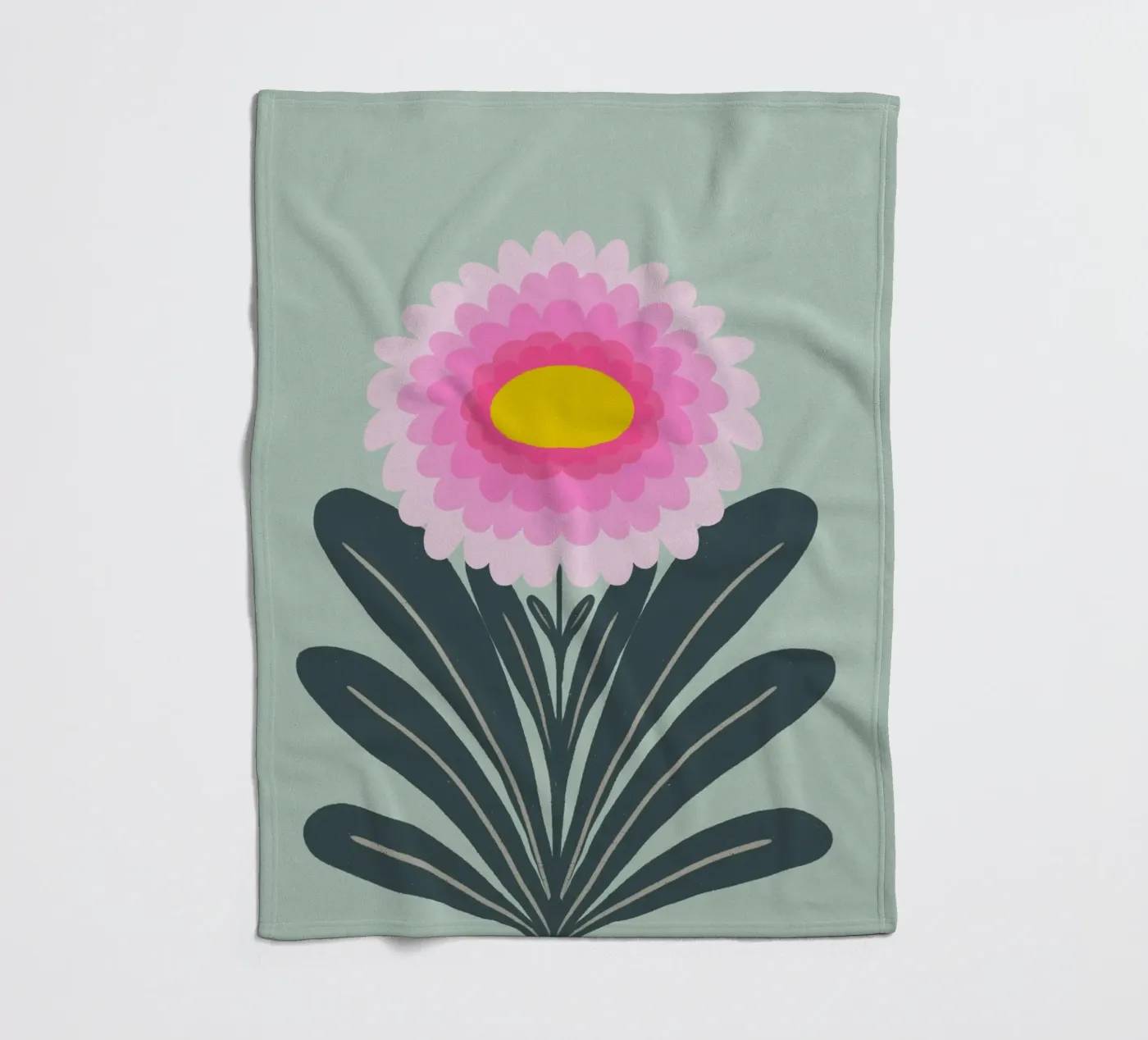 Crisantemo - rosa e menta coperta in pile da Wackapacka