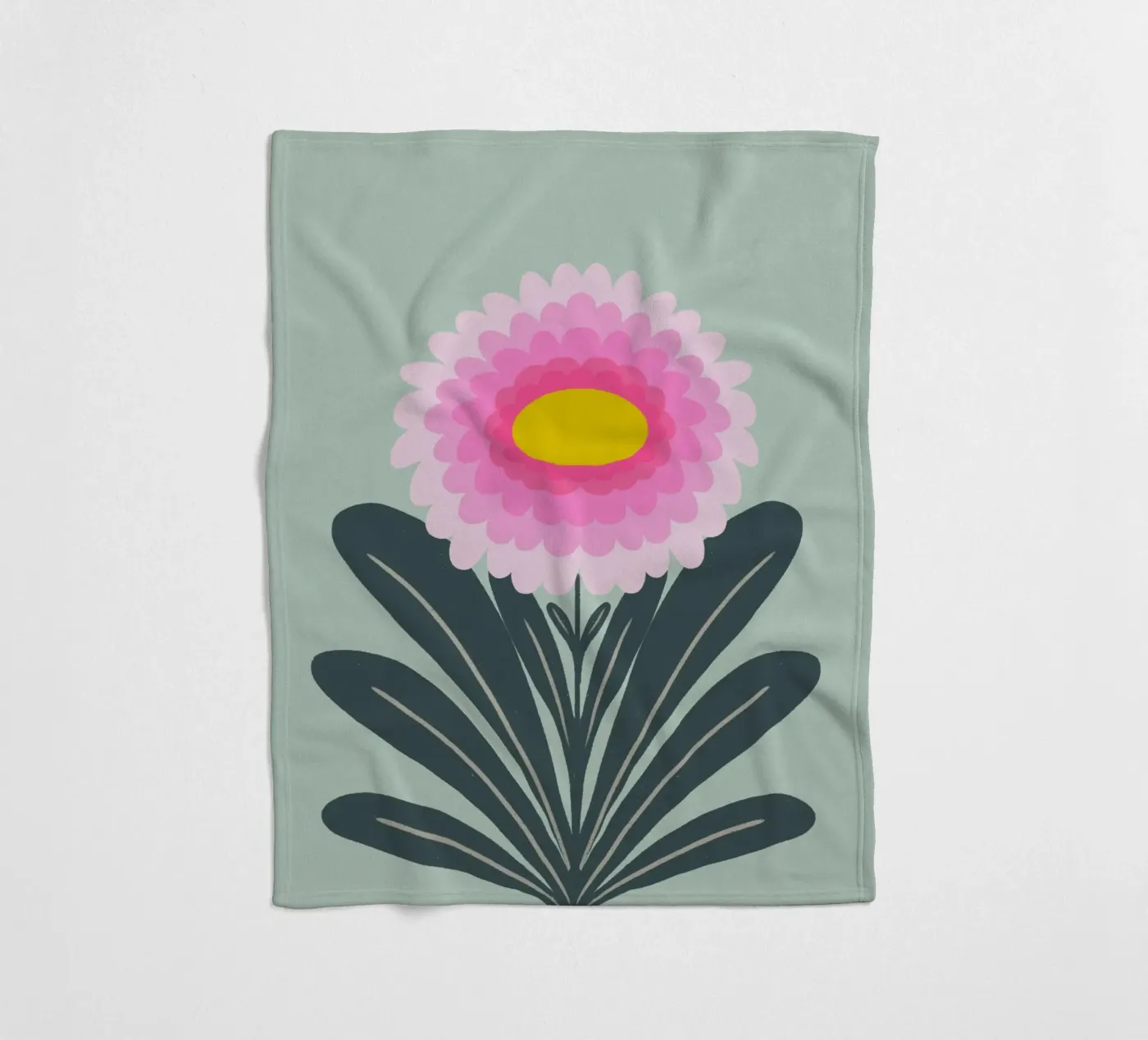 Crisantemo - rosa e menta coperta in pile da Wackapacka