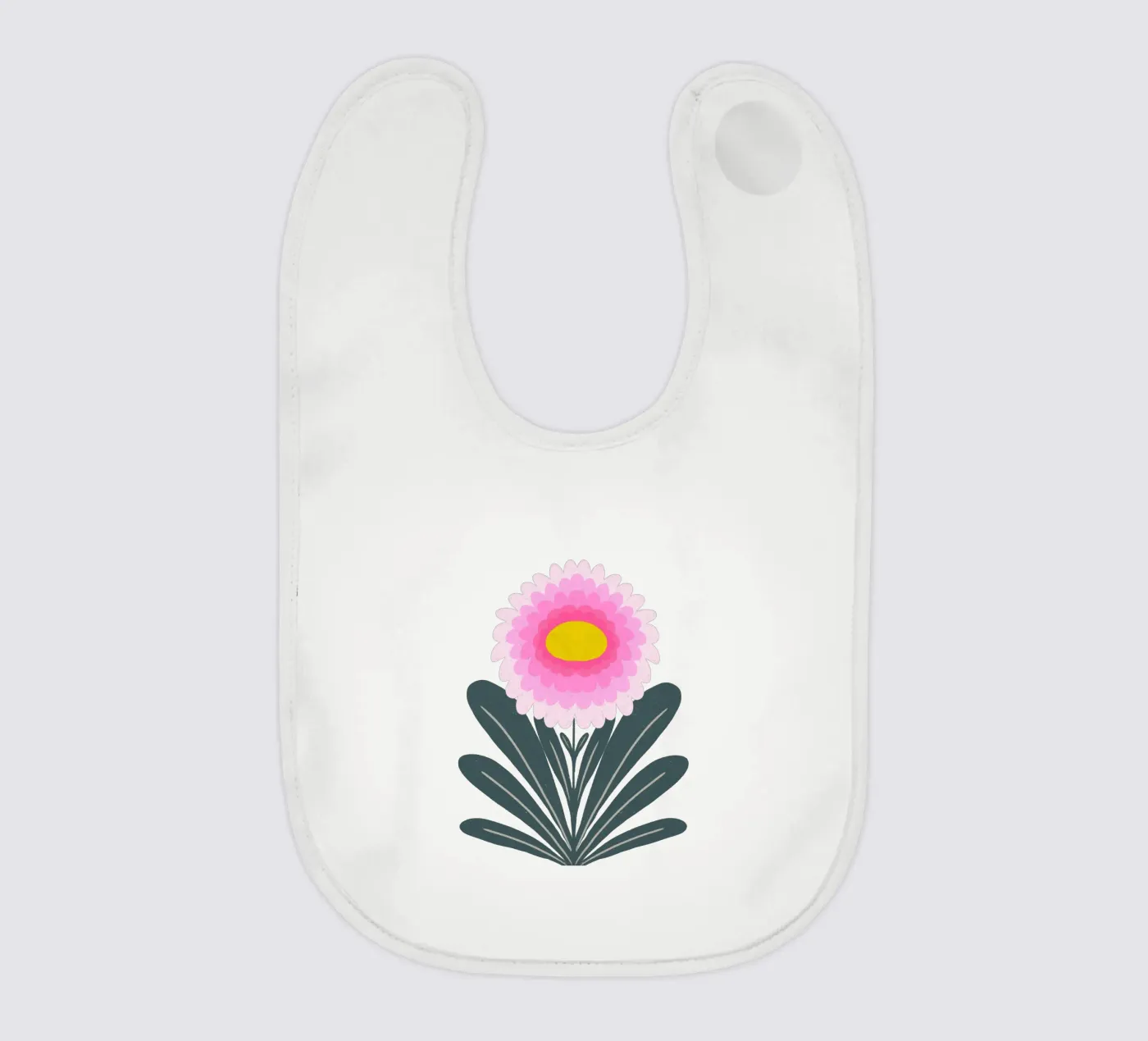 Chrysanthemum - pink and mint Babylätzchen von Wackapacka