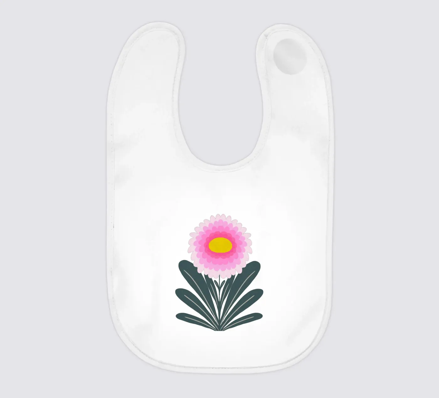 Chrysanthemum - pink and mint Babylätzchen von Wackapacka