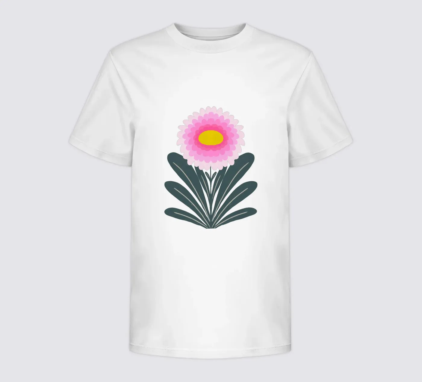 Chrysant - roze en munt kinder t-shirt van Wackapacka
