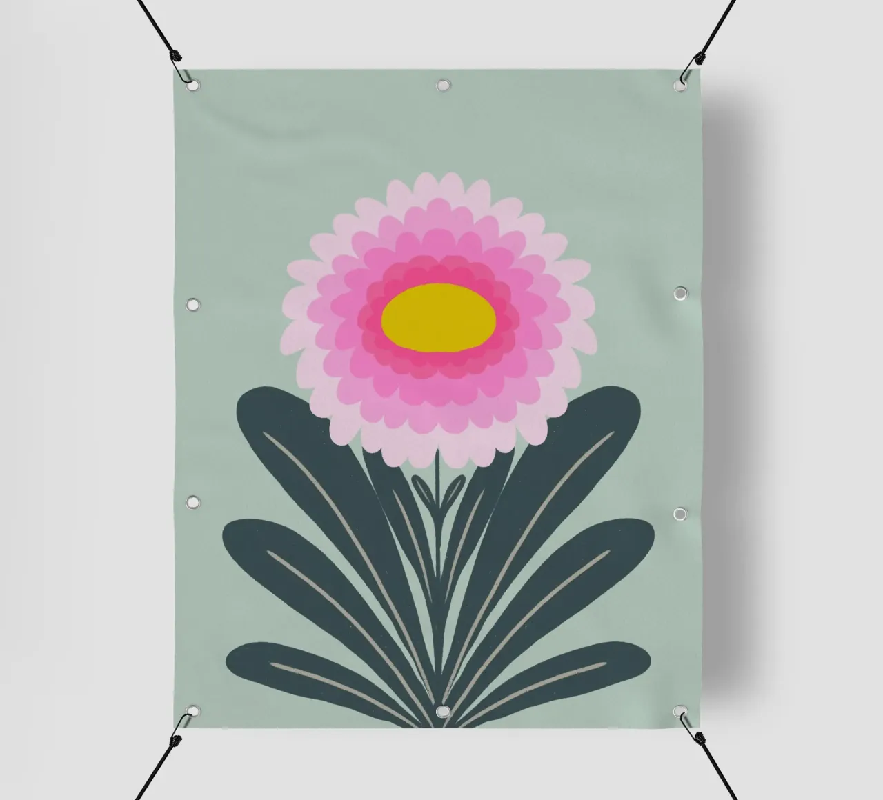 Crisantemo - rosa e menta telo in pvc da Wackapacka