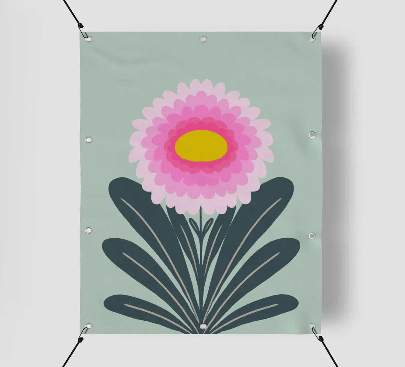 Crisantemo - rosa e menta telo in pvc da Wackapacka