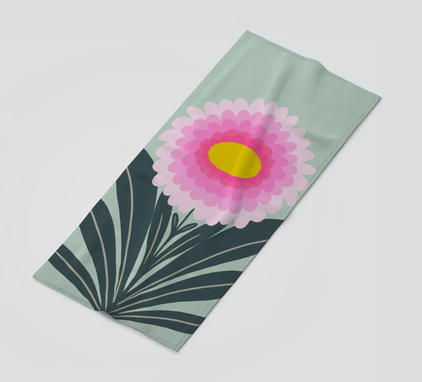 Chrysanthemum - pink and mint Strandtuch von Wackapacka