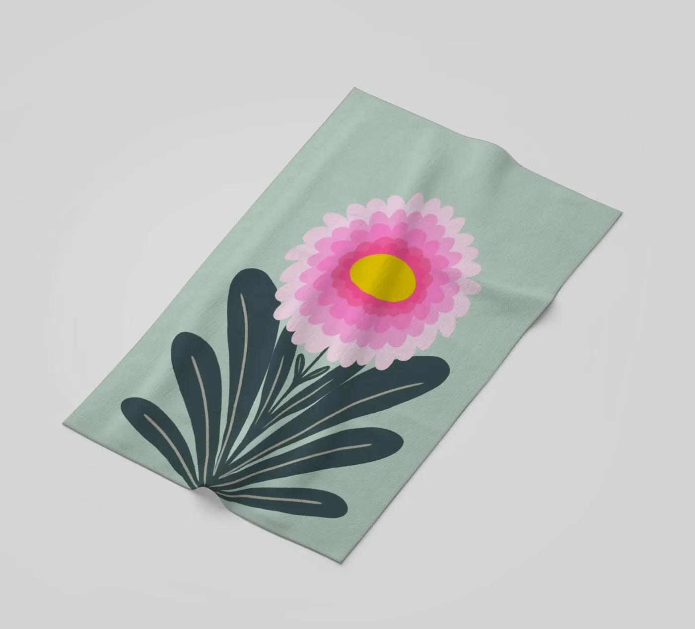 Chrysanthemum - pink and mint Strandtuch von Wackapacka