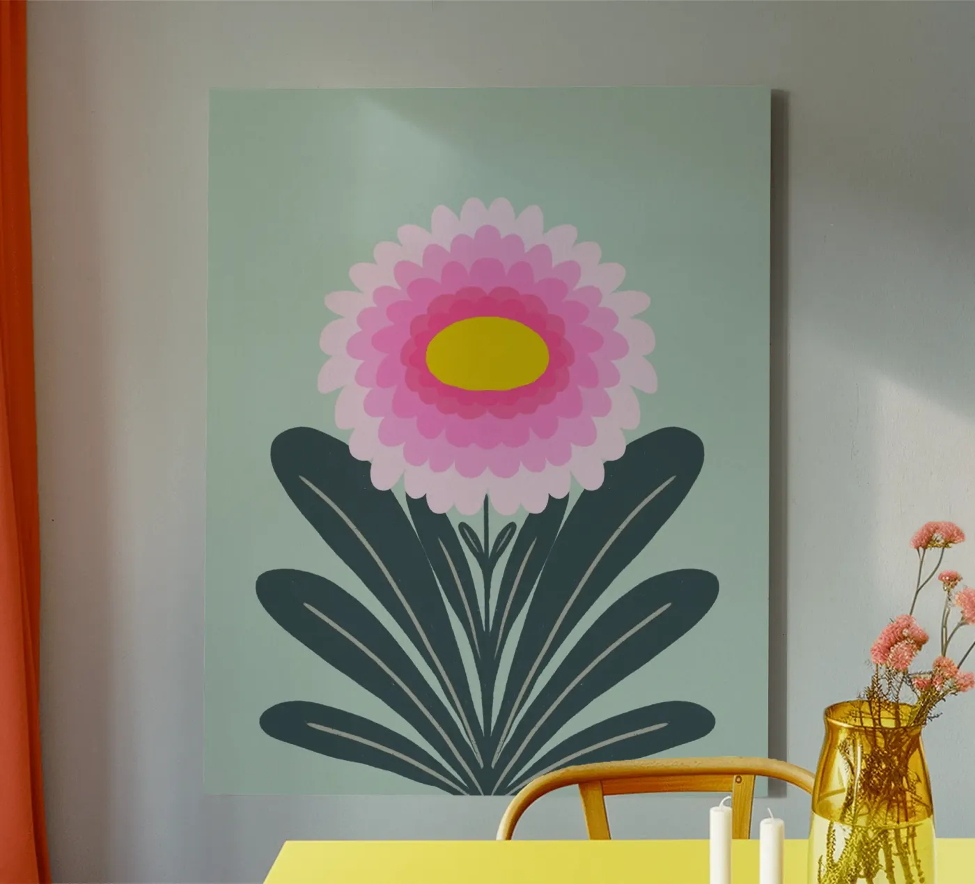 Chrysanthemum - pink and mint toile de Wackapacka