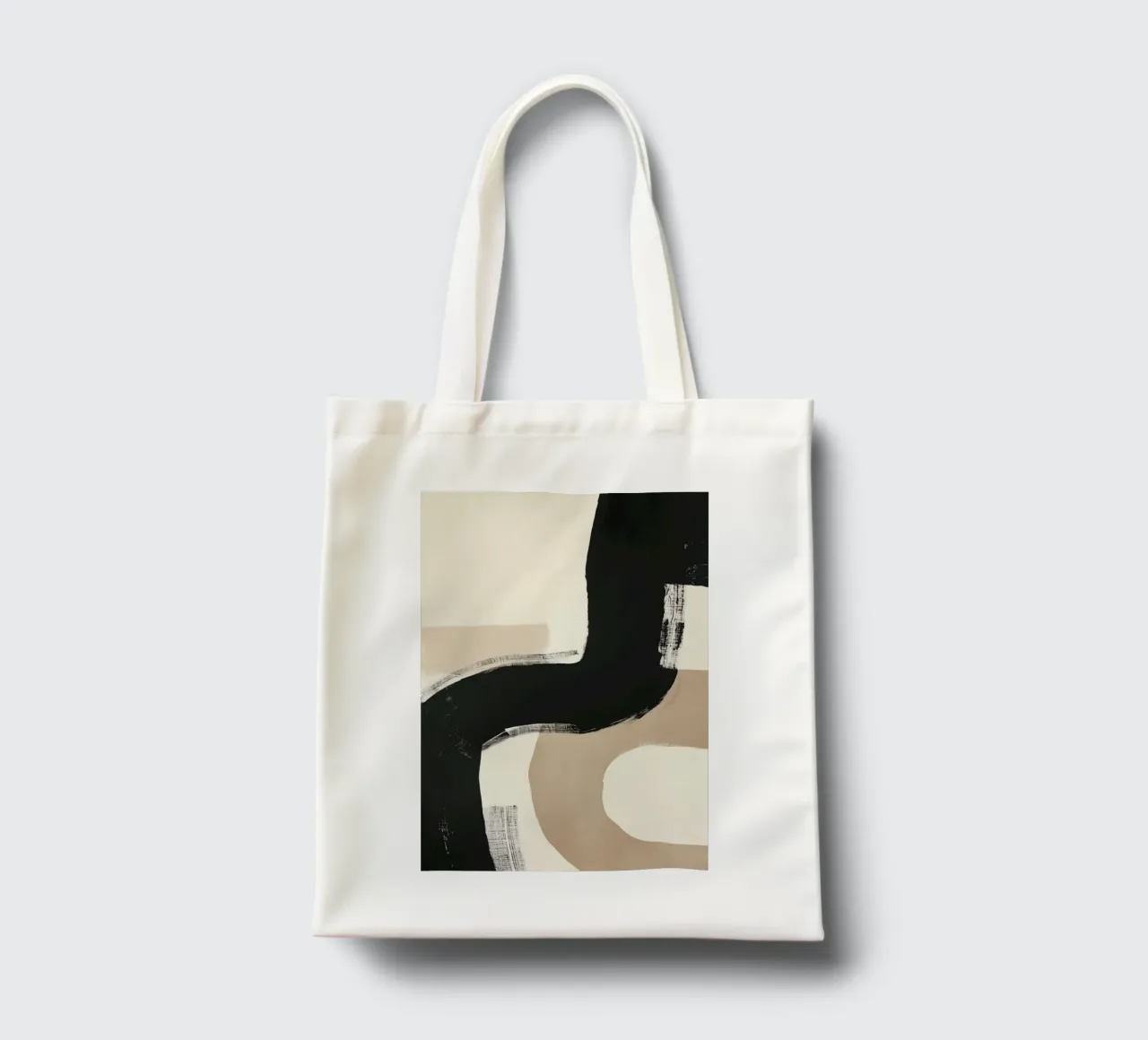 Pennellate nere e beige borsa in juta da Melloi Art Print