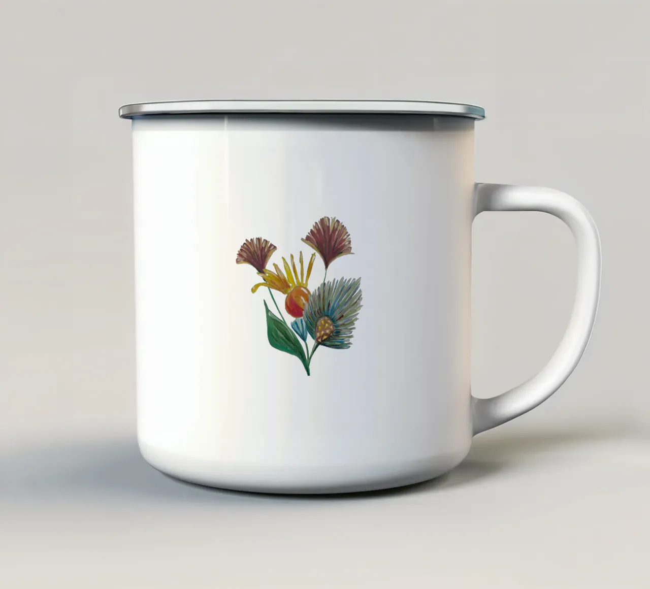 Bouquet di fiori tazza in smalto da Femke Zwaan