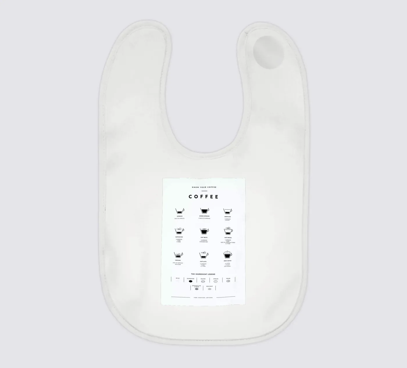 Coffee Chart baby bib by daylight design studio