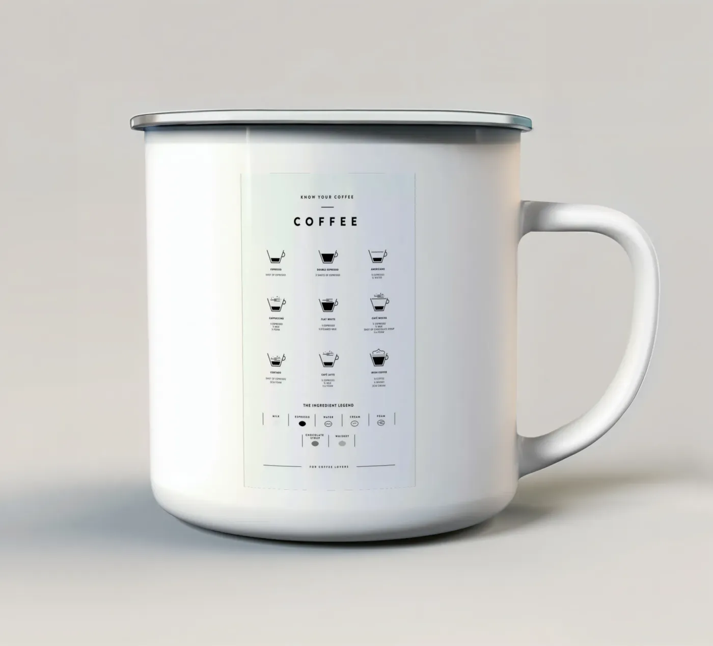 Coffee Chart enamel mug by daylight design studio