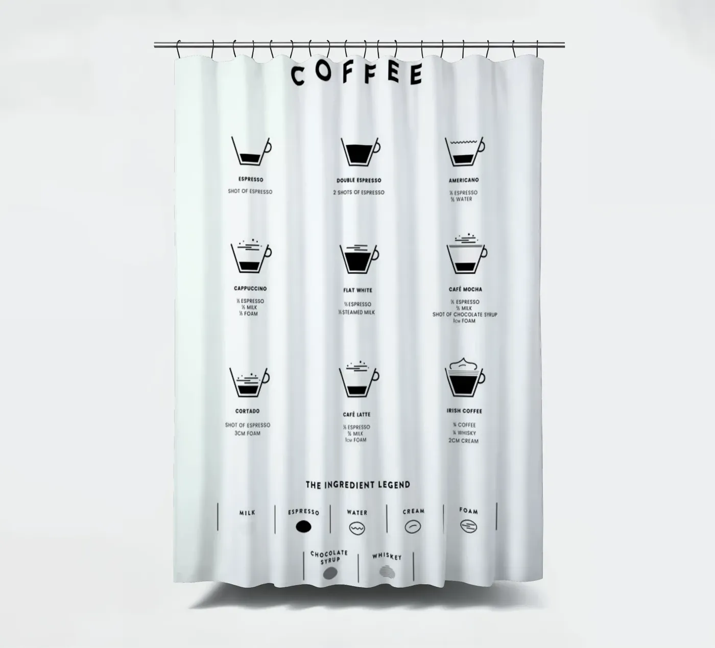 Coffee Chart douchegordijn van daylight design studio