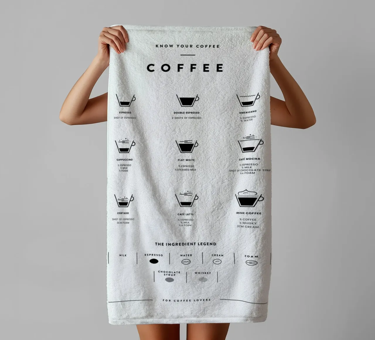 Coffee Chart toalla de baño de daylight design studio