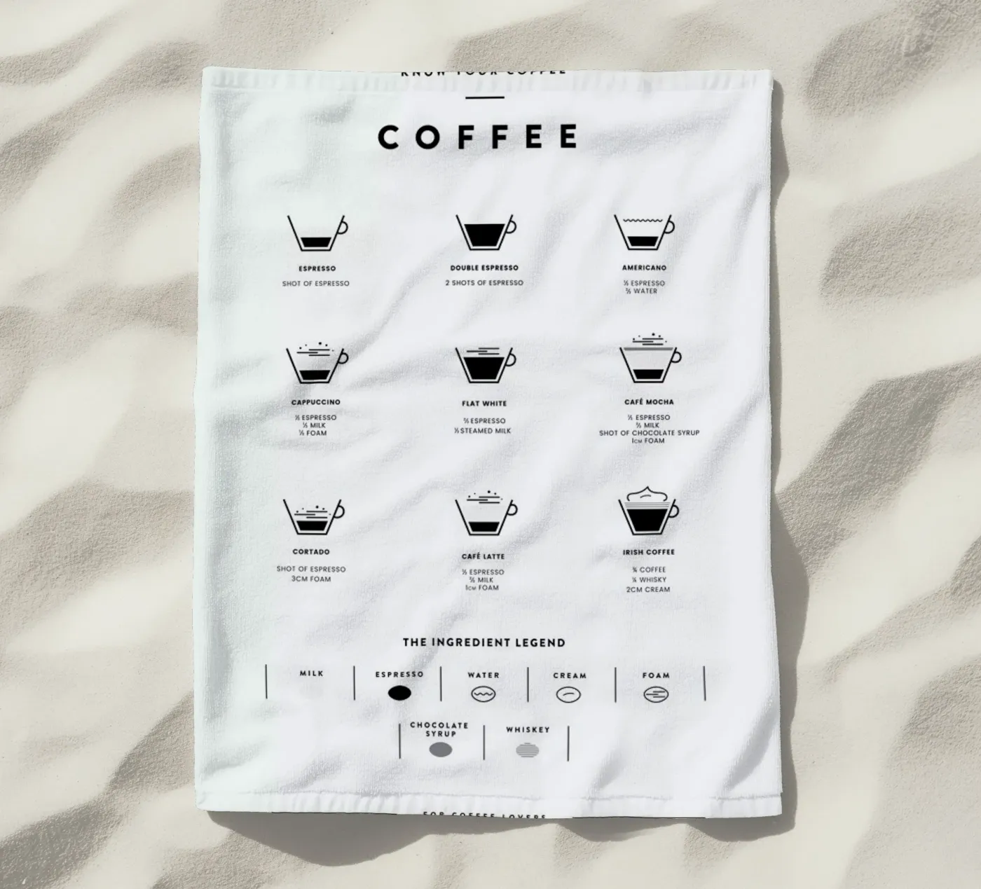 Coffee Chart beach towel by daylight design studio