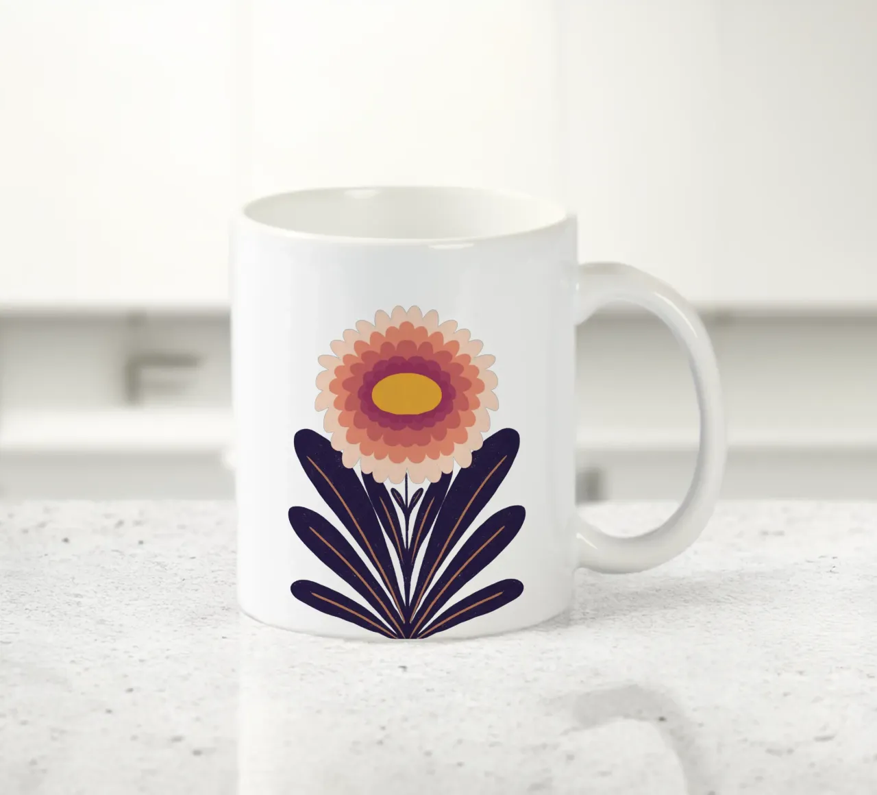 Crisantemo - prugna tazza in ceramica da Wackapacka