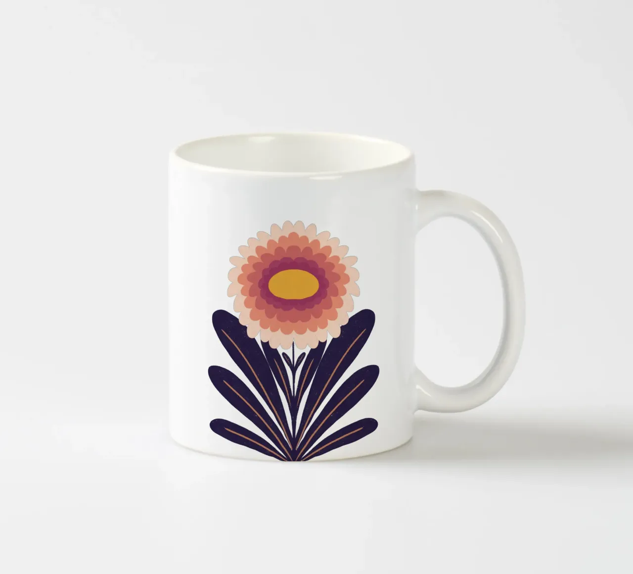 Crisantemo - prugna tazza in ceramica da Wackapacka