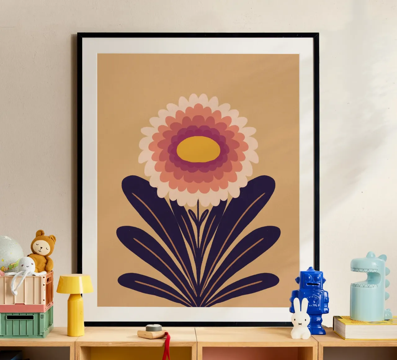 Crisantemo - prugna poster con telaio in plastica da Wackapacka