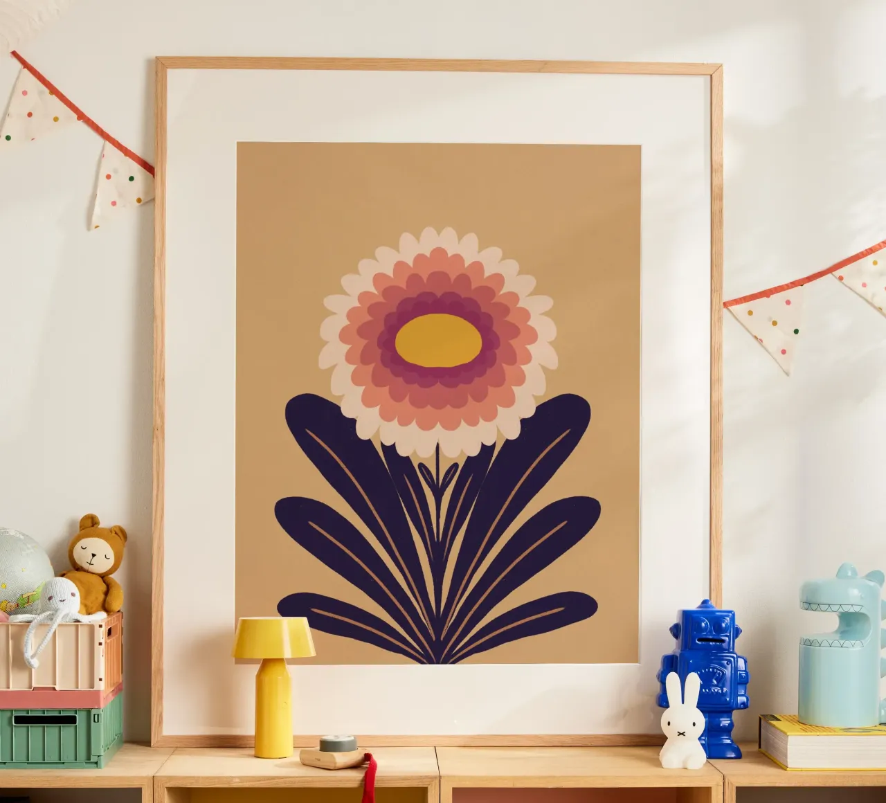 Crisantemo - prugna poster con telaio in plastica da Wackapacka