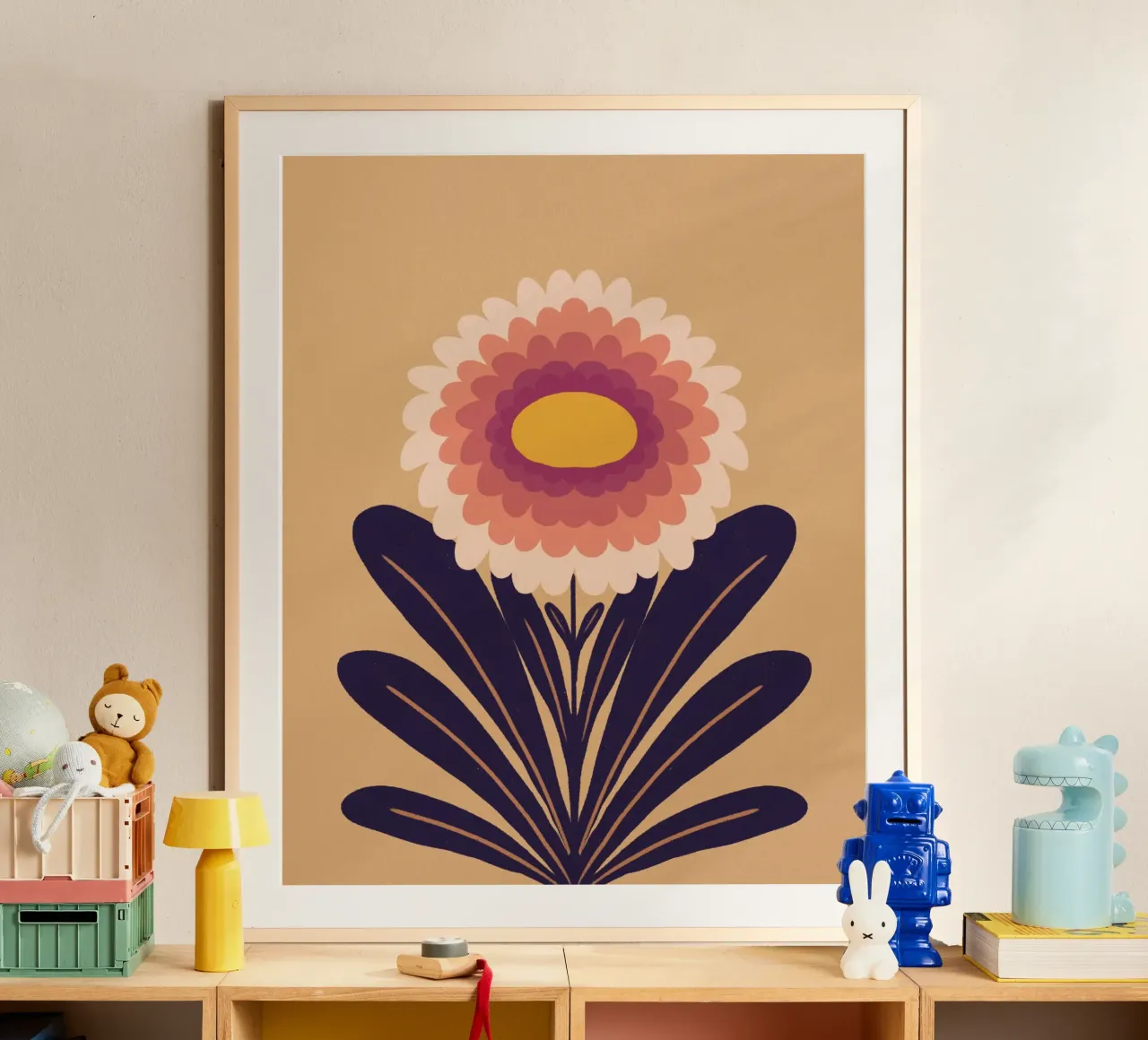 Crisantemo - prugna poster con telaio in plastica da Wackapacka