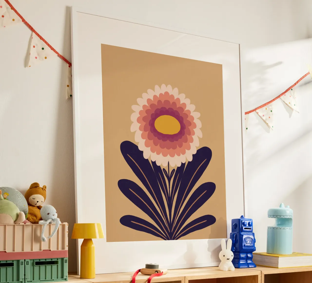 Crisantemo - prugna poster con telaio in plastica da Wackapacka