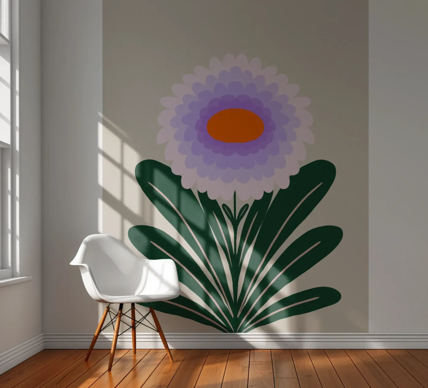 Chrysanthemum - violet fotobehang van Wackapacka