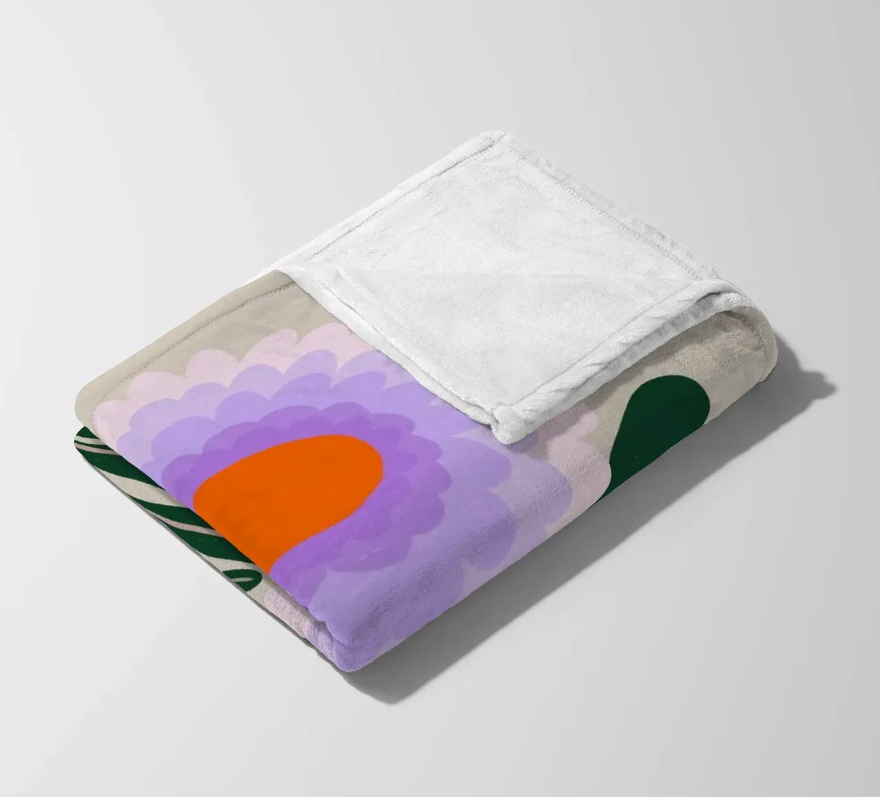 Chrysanthemum - violet fleece blanket by Wackapacka