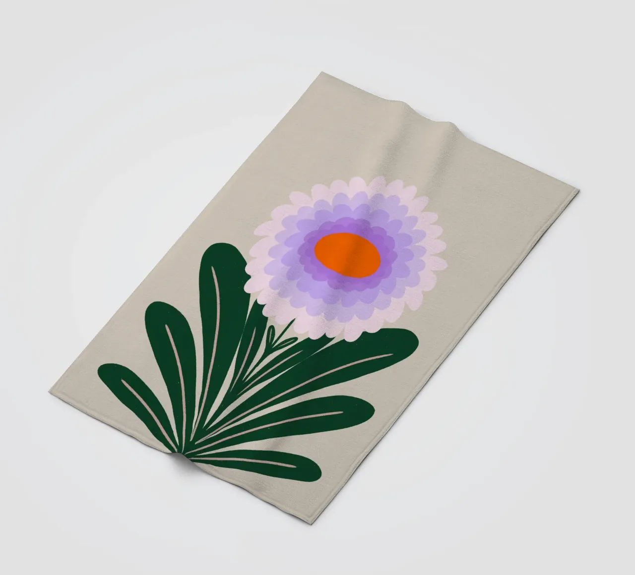 Chrysanthemum - violet fleece blanket by Wackapacka