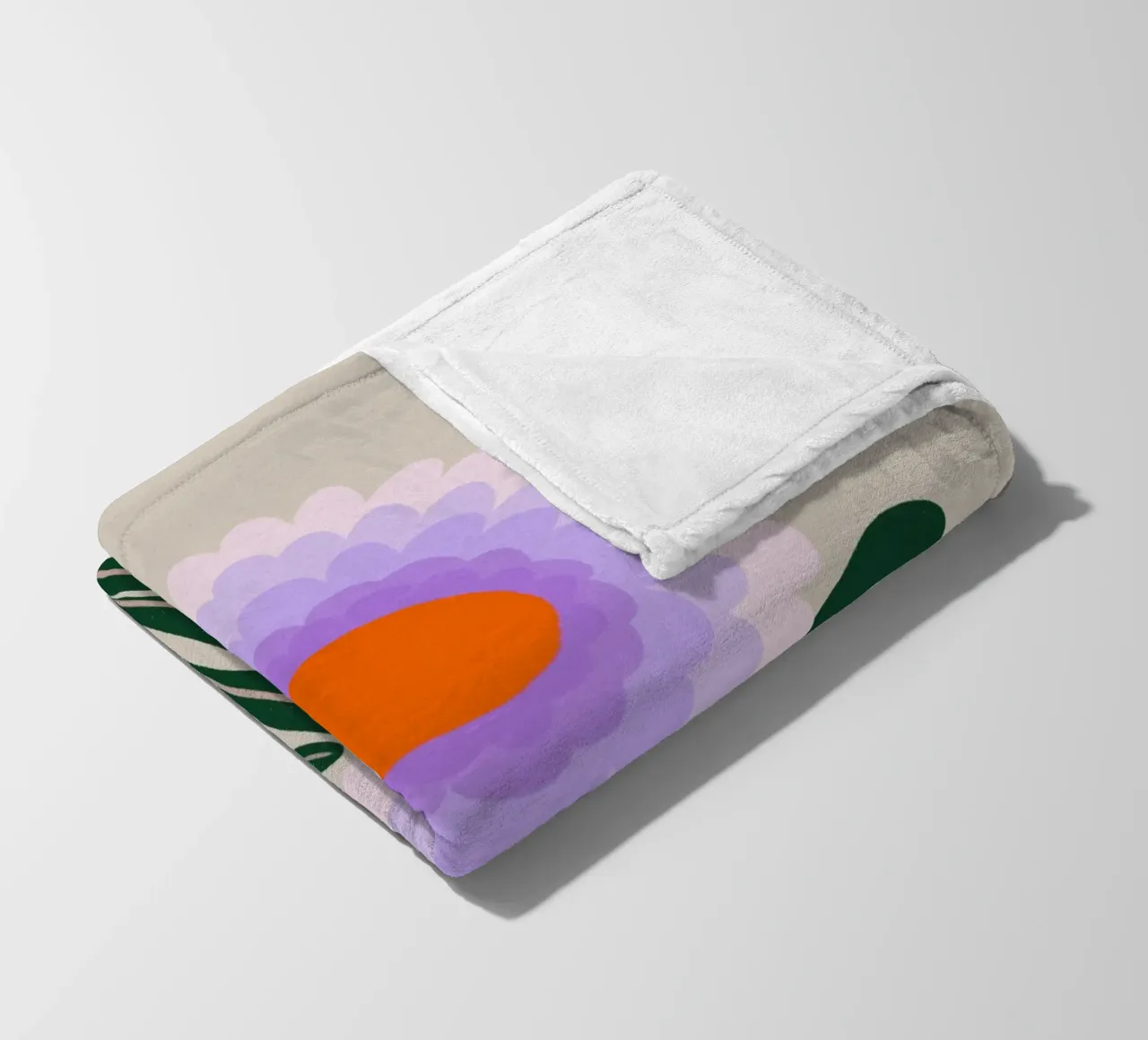 Chrysanthemum - violet fleece blanket by Wackapacka