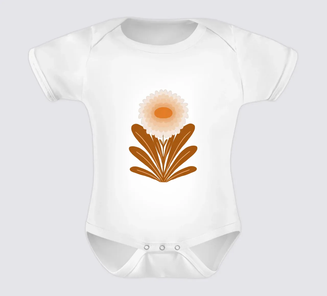 Crisantemo - arancio bruciato body neonato maniche corte da Wackapacka