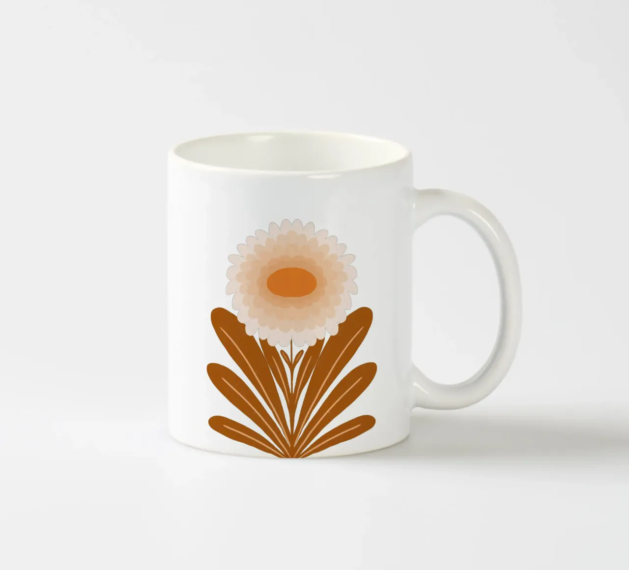 Crisantemo - arancio bruciato tazza in ceramica da Wackapacka