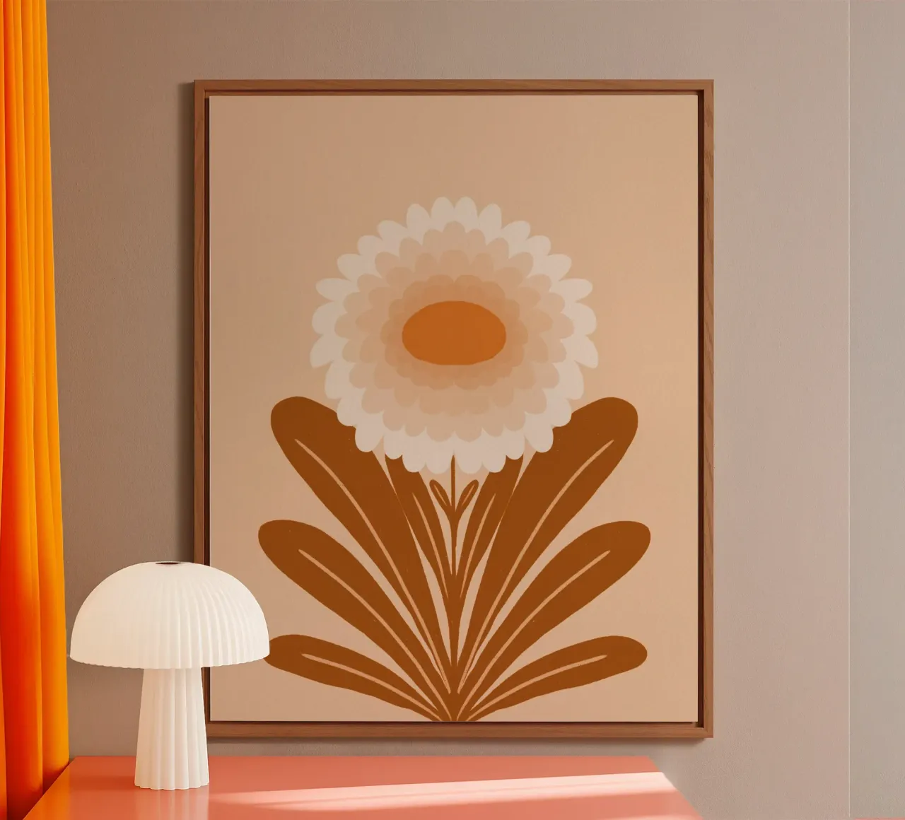 Chrysantheme - gebranntes Orange Alu-Dibond von Wackapacka