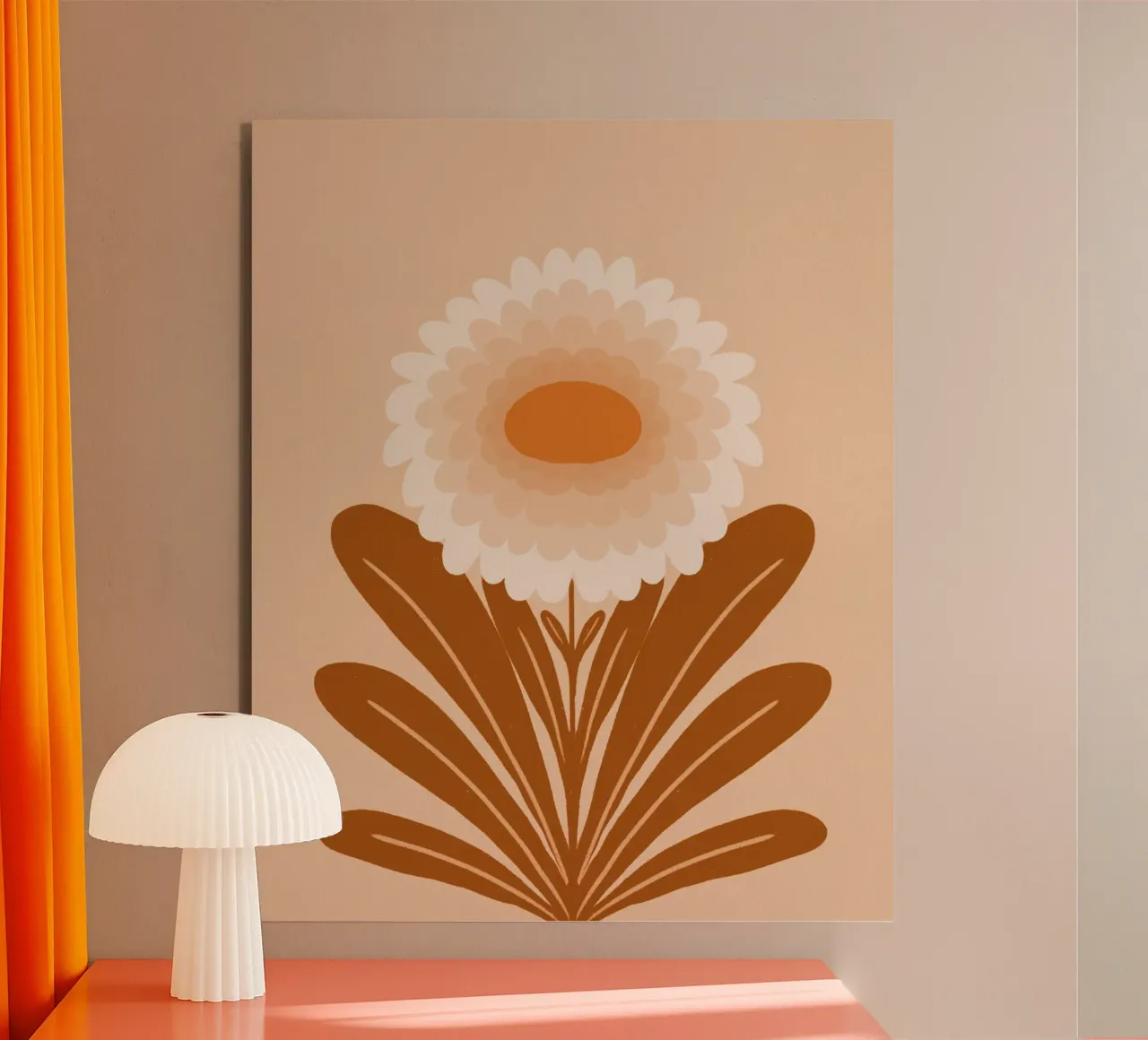 Chrysantheme - gebranntes Orange Alu-Dibond von Wackapacka