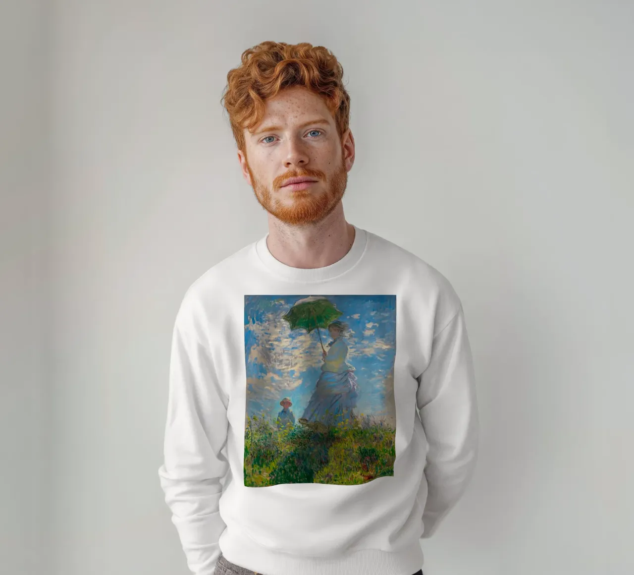 che tiene un ombrello su un bambino - Monet felpa da Perdana shop