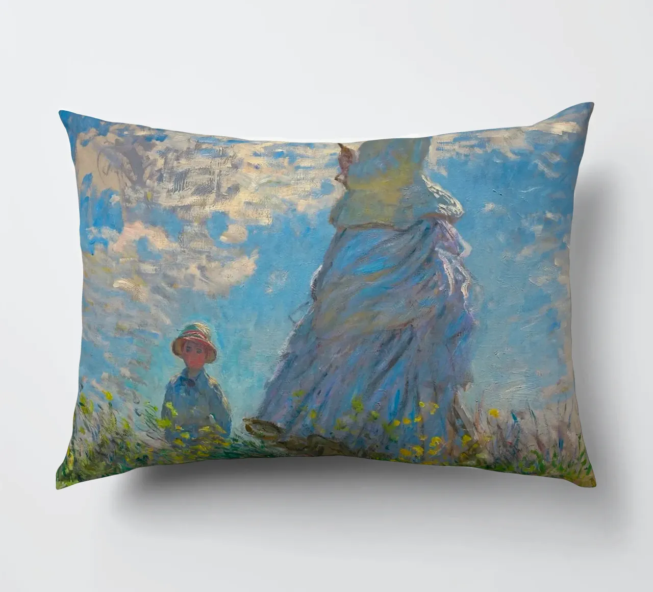 che tiene un ombrello su un bambino - Monet cuscino da Perdana shop