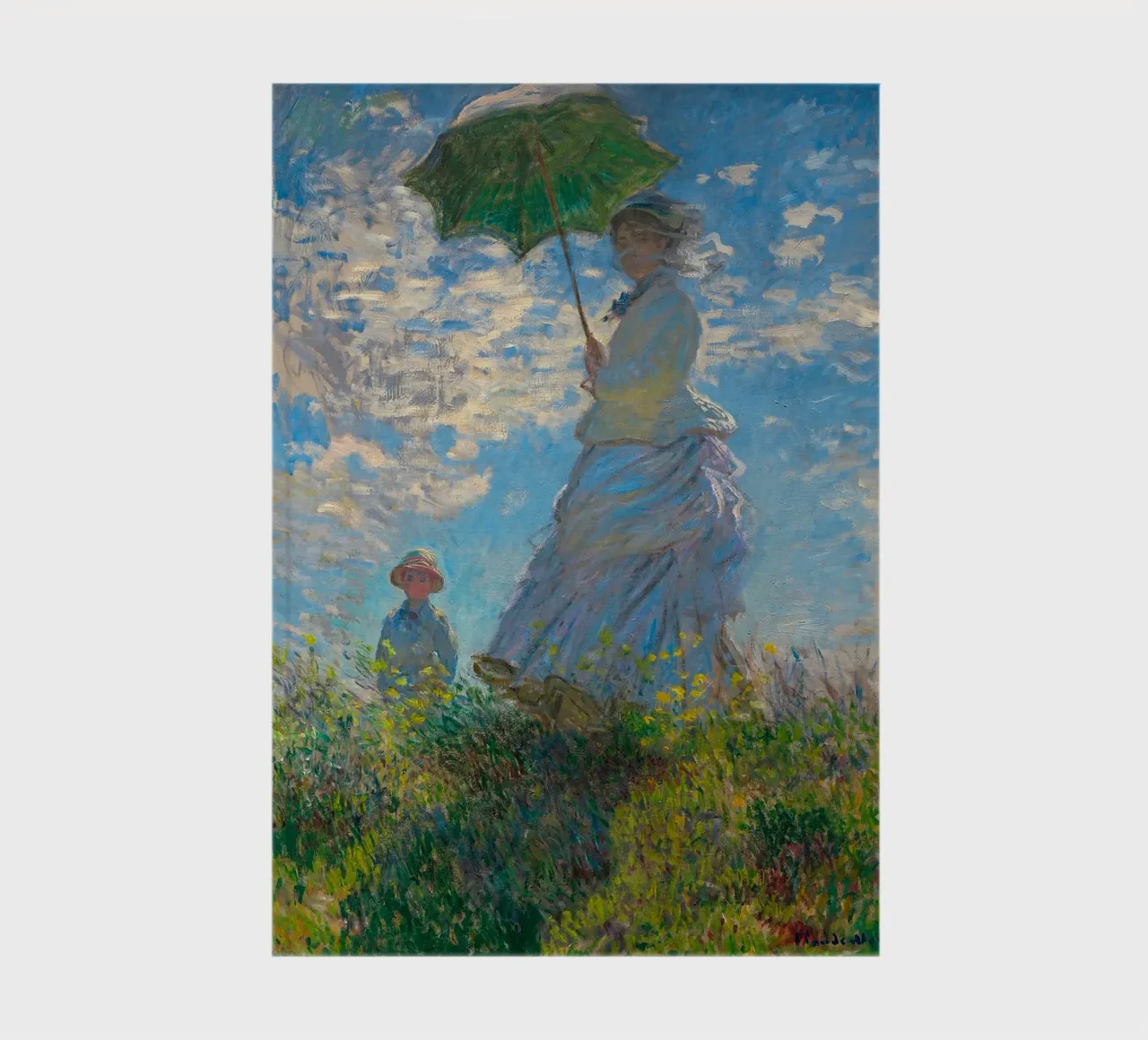 holding an umbrella over a child - Monet notebook by Perdana shop