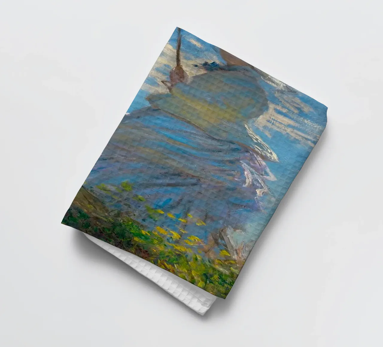 che tiene un ombrello su un bambino - Monet canovaccio da cucina da Perdana shop