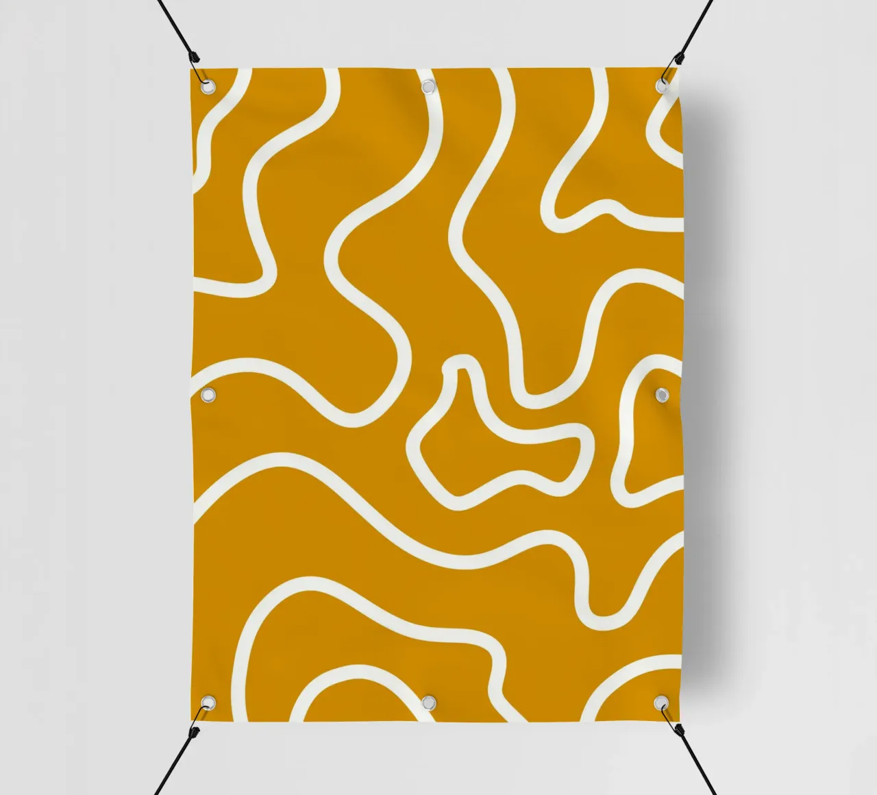 White Line Yellow Background pvc cover by MODERN NUANCE