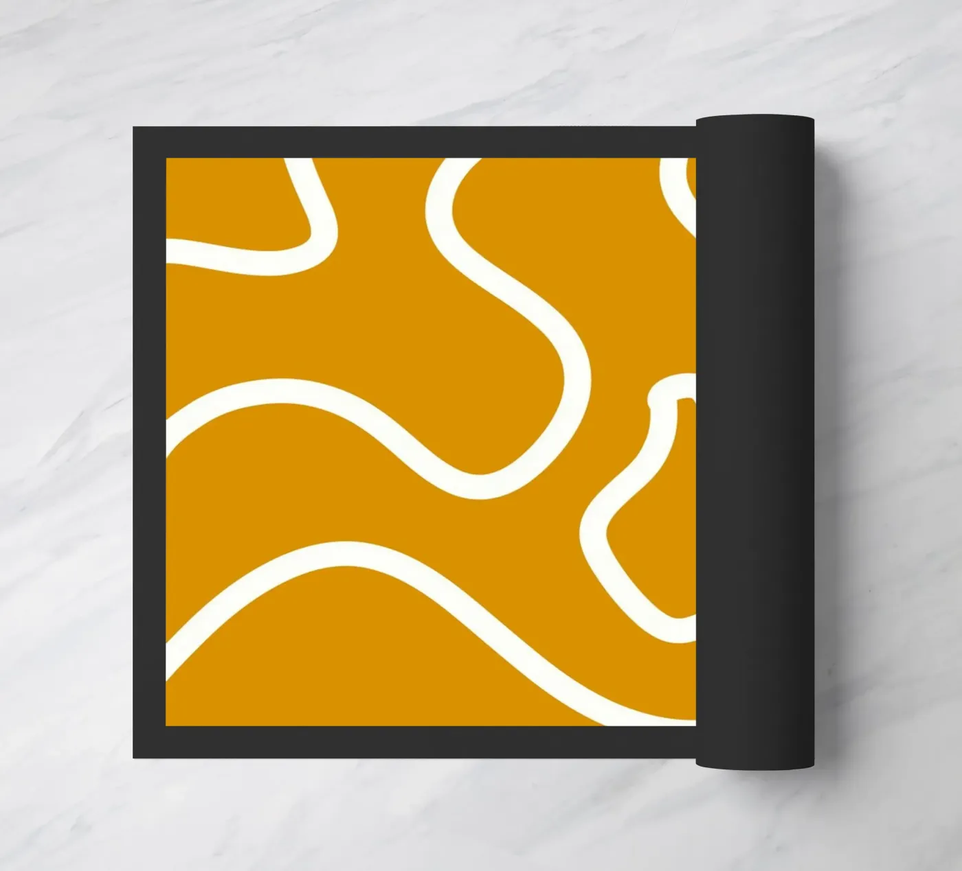 White Line Yellow Background doormat by MODERN NUANCE