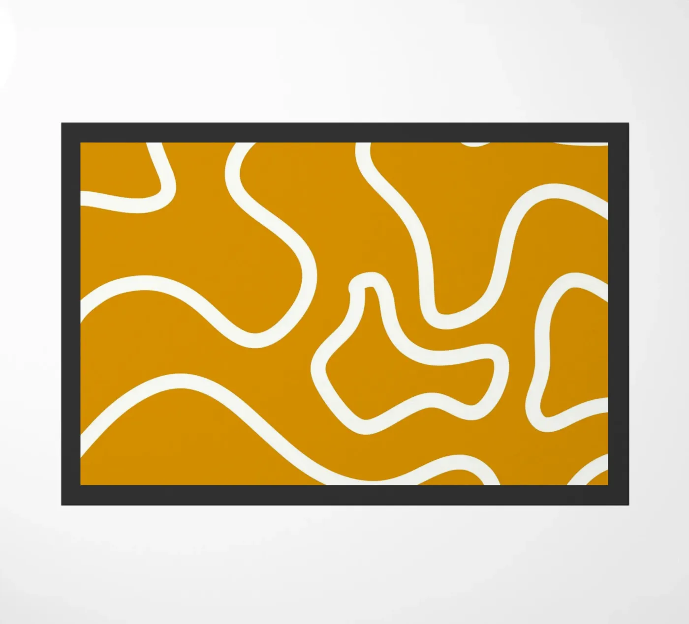White Line Yellow Background doormat by MODERN NUANCE