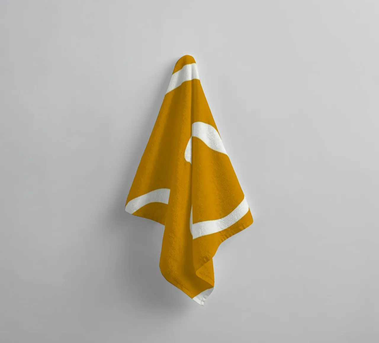 White Line Yellow Background towel by MODERN NUANCE