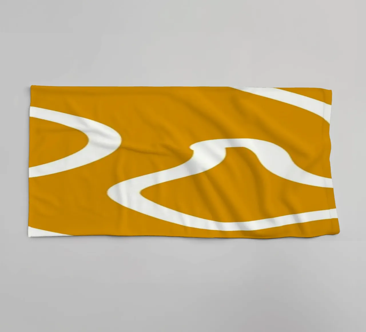 White Line Yellow Background towel by MODERN NUANCE
