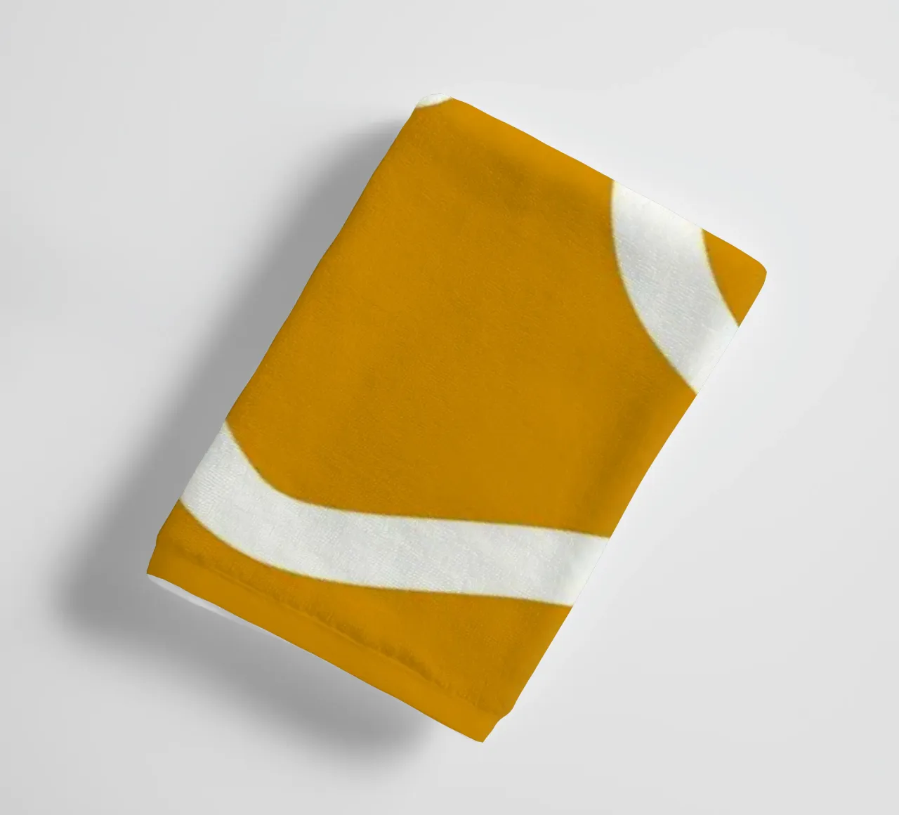 White Line Yellow Background towel by MODERN NUANCE