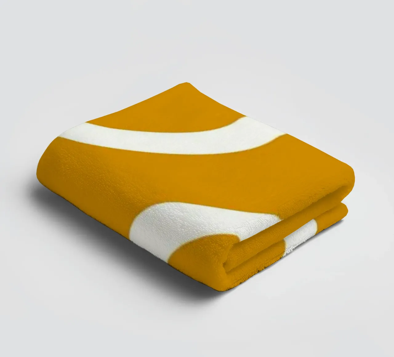 White Line Yellow Background towel by MODERN NUANCE