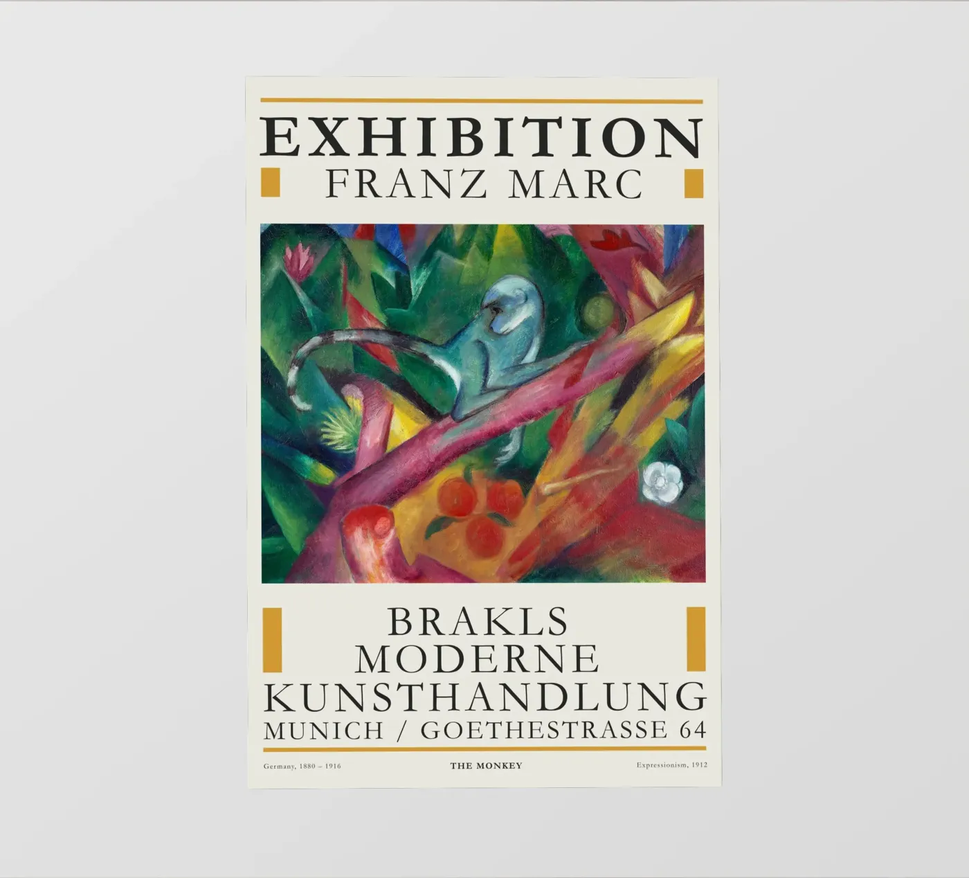 Franz Marc - The Monkey fotobehang van Old Masters