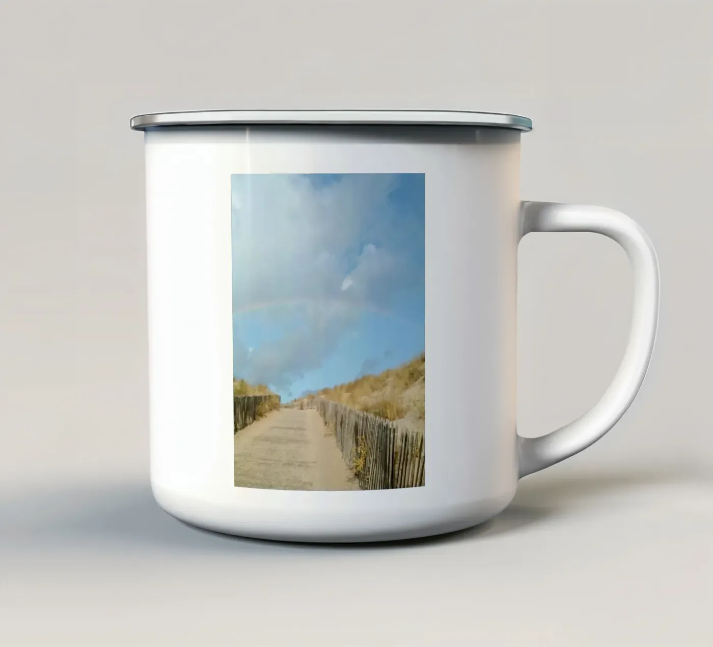 Regenbogen Emaille Tasse von Kreativernetzt