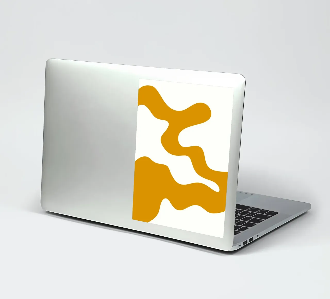 White Line Yellow Background Sticker von MODERN NUANCE